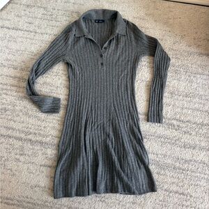 Gap Knit Gray Ribbed Mini Dress